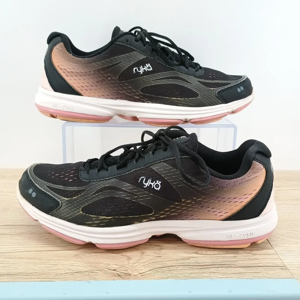 Ryka Devotion Plus 2 Womens Shoes Black Pink Athletic Walking Sneakers Size 9